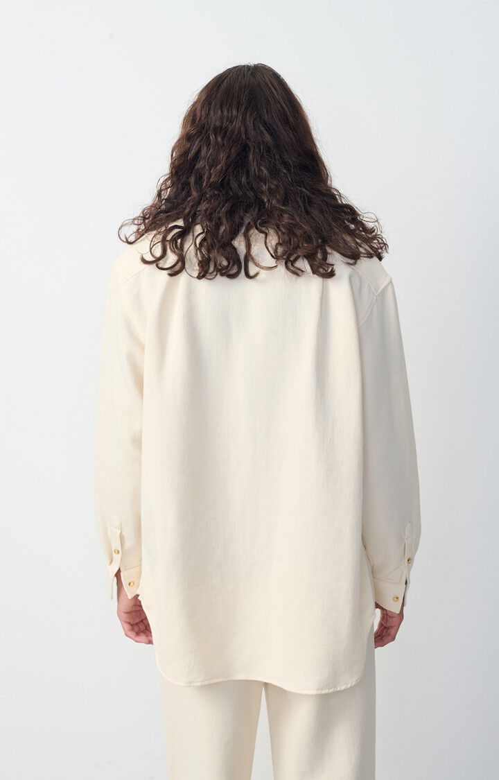 American Vintage Chemise Homme Afaz - ECRU 65 Manches Longues Beige - E25