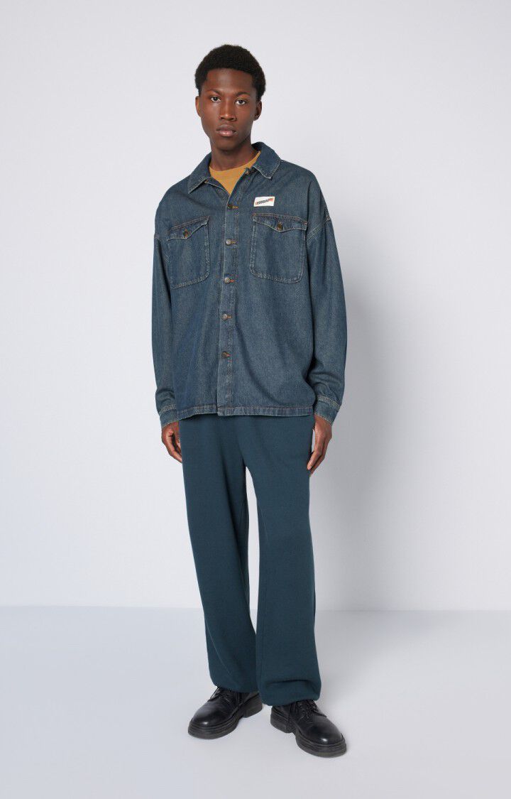 American Vintage Chemise Homme Astury - DIRTY 57 Manches Longues Bleu - E23