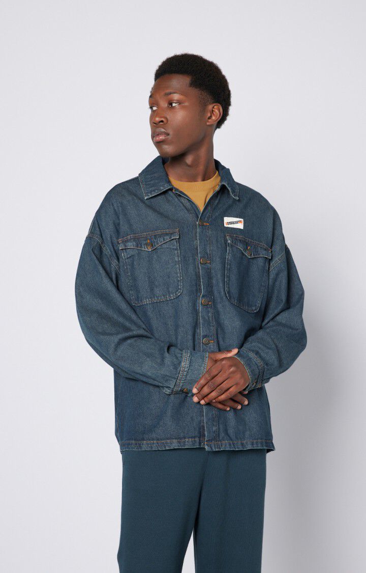 american vintage Chemise homme Astury - DIRTY 57 Manches longues Bleu - E23