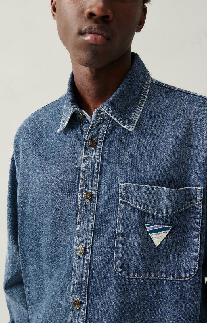 American Vintage Chemise Homme Astury - STONE 62 Manches Longues Bleu - E24