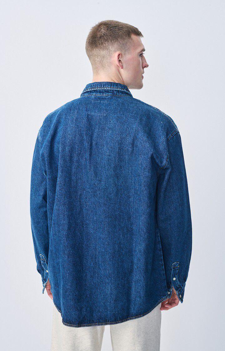 American Vintage Chemise Homme Blinwood - BRUT Manches Longues Bleu - E22