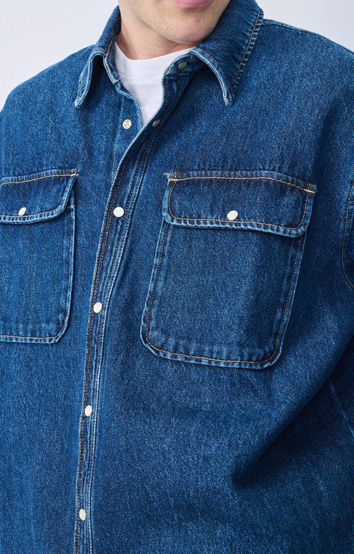 American Vintage Chemise Homme Blinwood - BRUT Manches Longues Bleu - E22