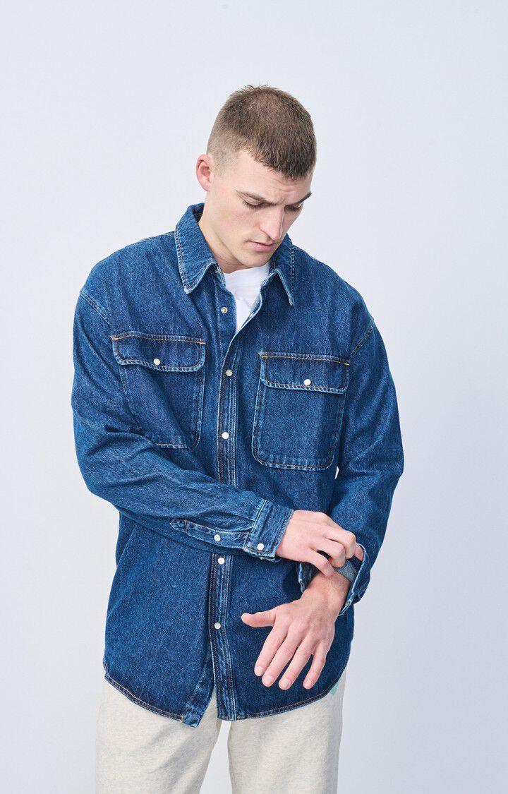 american vintage Chemise homme Blinwood - BRUT Manches longues Bleu - E22