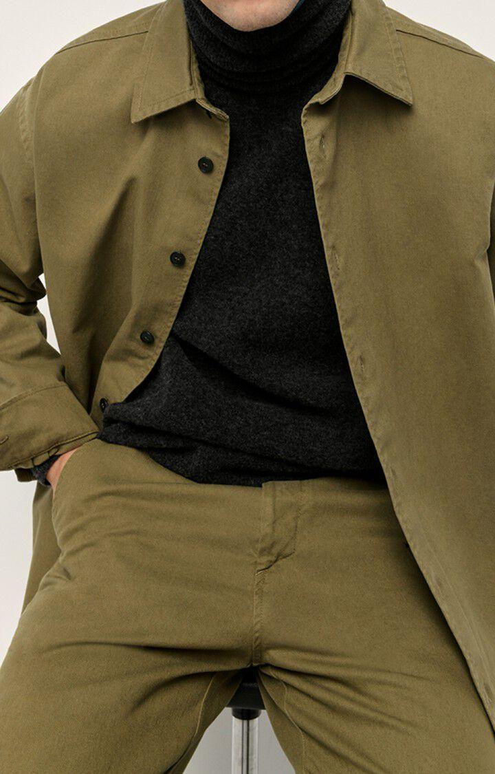american vintage Chemise homme Chopamy - CAIMAN Manches longues Marron - H22