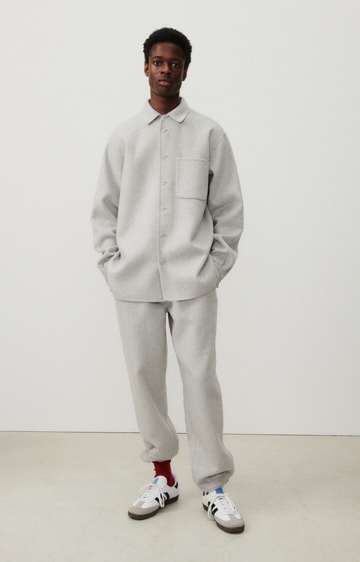 American Vintage Chemise Homme Dadoulove - POLAIRE CHINE 65 Manches Longues Gris - H24