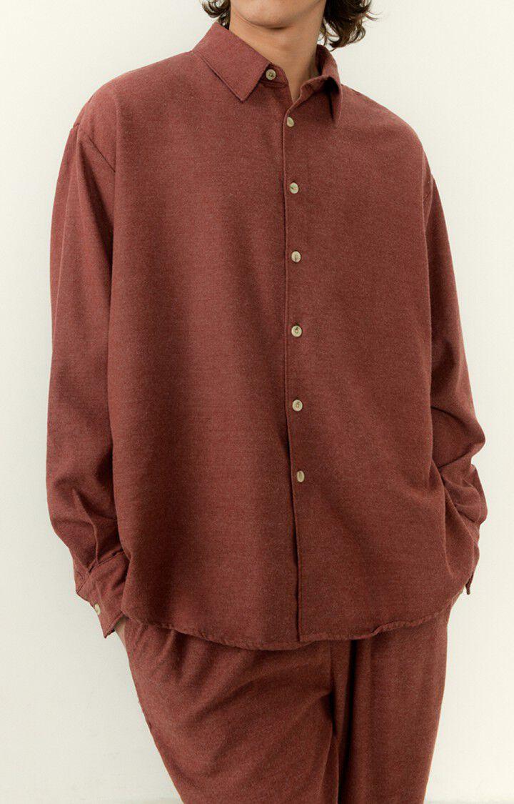 american vintage Chemise homme Dakota - EPICES CHINE Manches longues Marron - H22