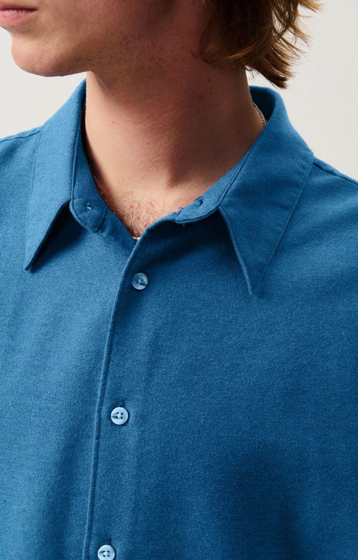 American Vintage Chemise Homme Dakota - MEDITERRANEE CHINE 62 Manches Longues Bleu - H24