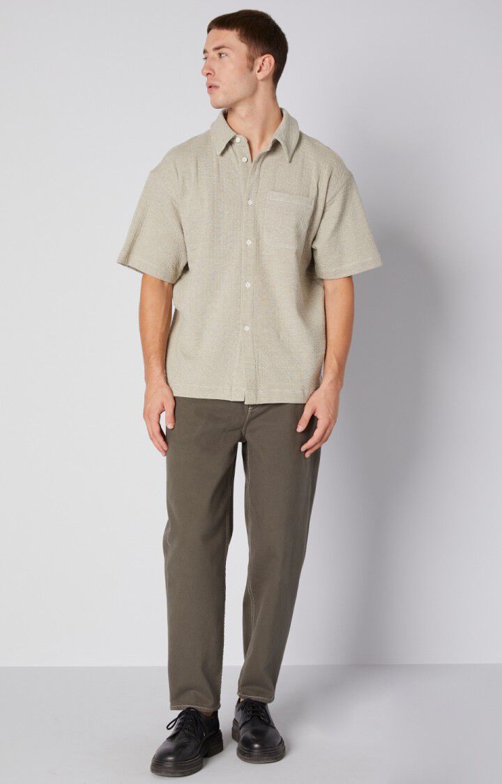 American Vintage Chemise Homme Didow - SAUGE CHINE Manches Courtes Gris - E22