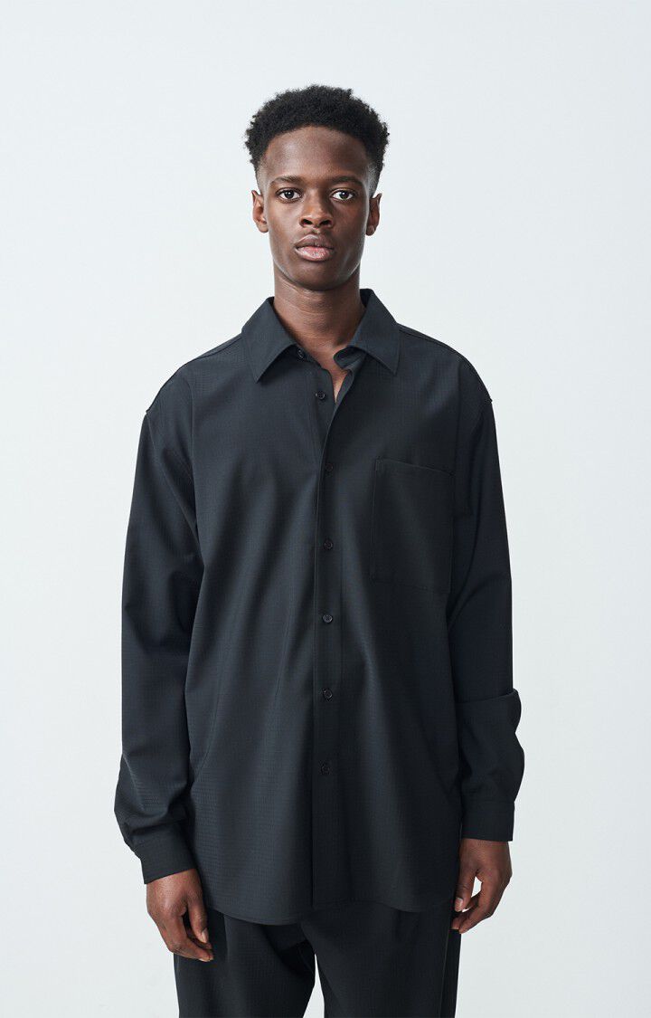 american vintage Chemise homme Doacity - NOIR 65 Manches longues Noir - E25