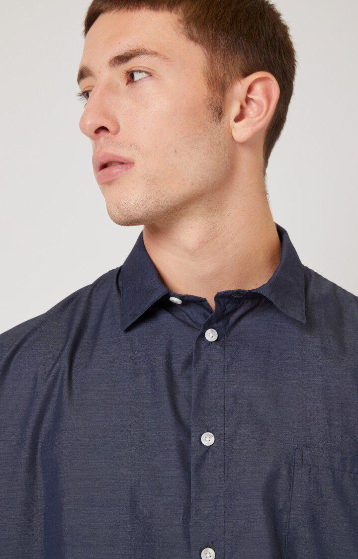 American Vintage Chemise Homme Filwood - PLONGEE CHINE Manches Courtes Bleu - E22