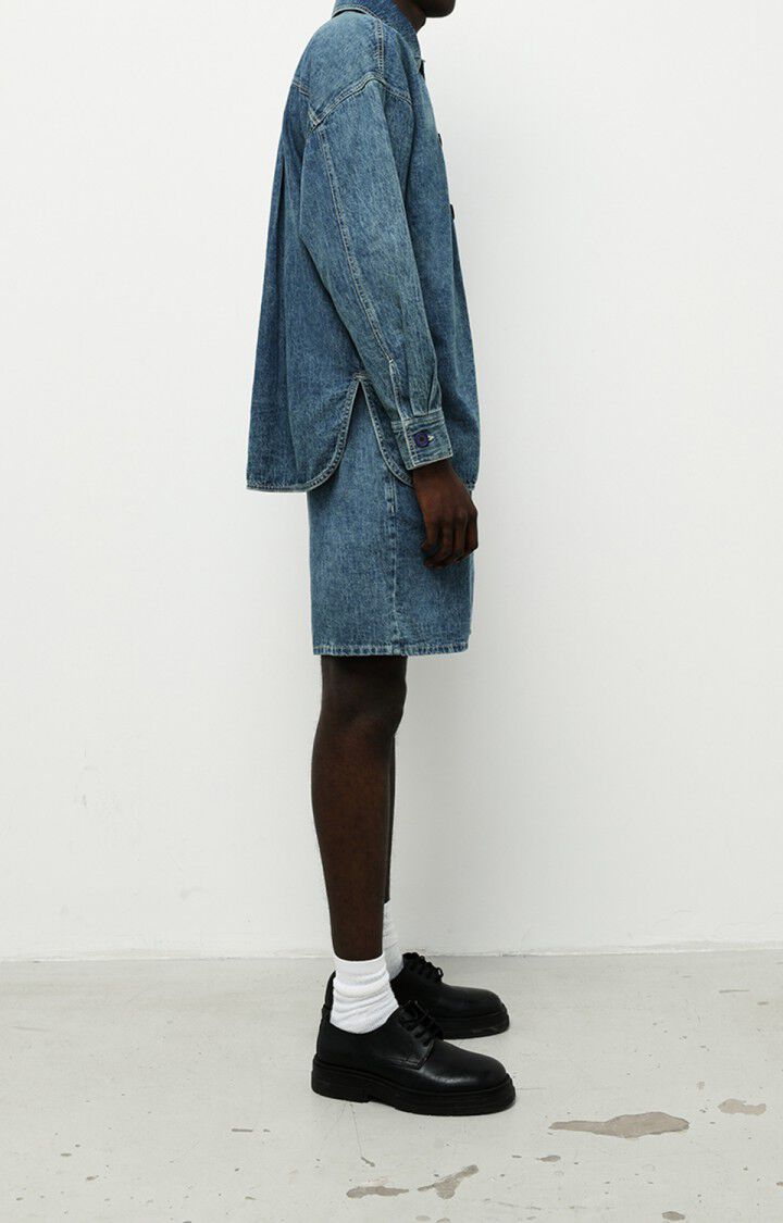 American Vintage Chemise Homme Fybee - BLEU STONE Manches Longues Bleu - E22