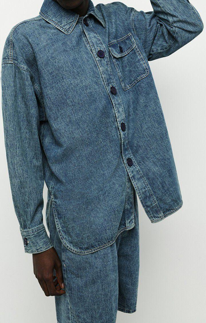 american vintage Chemise homme Fybee - BLEU STONE Manches longues Bleu - E22