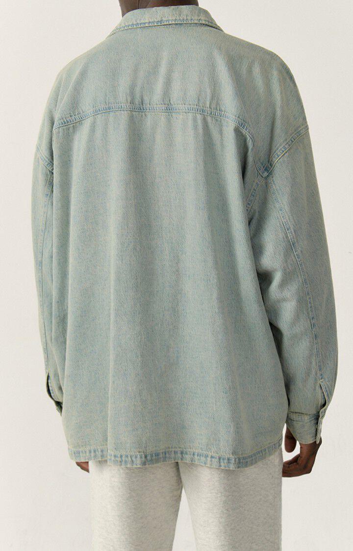 American Vintage Chemise Homme Fybee - DIRTY BEIGE 57 Manches Longues Bleu - E23