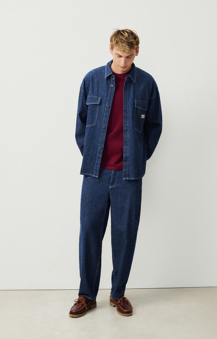 American Vintage Chemise Homme Globay - MEDIUM BLUE 58 Manches Longues Bleu - H24