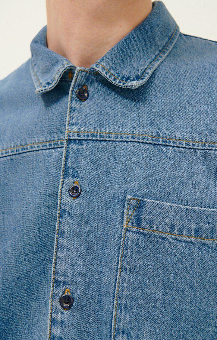 American Vintage Chemise Homme Gowbay - MEDIUM BLUE Manches Courtes Bleu - H21