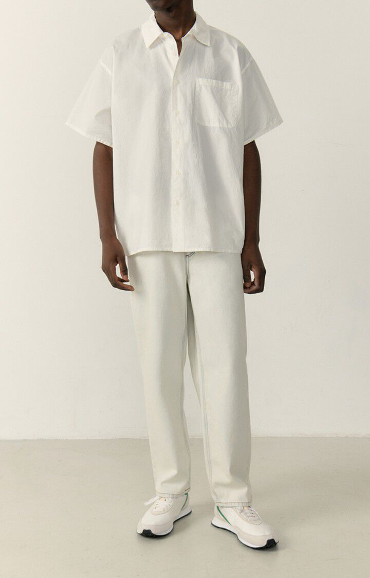 American Vintage Chemise Homme Hydway - BLANC 23 Manches Courtes Blanc - E23