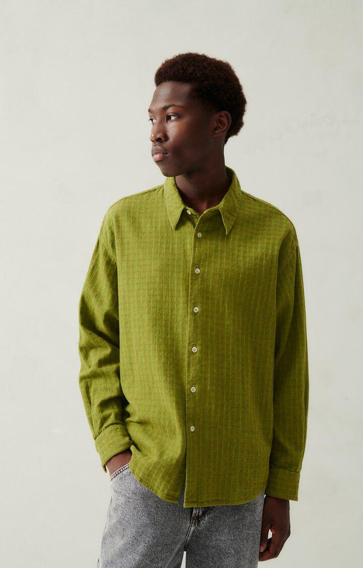 american vintage Chemise homme Jofty - MARAIS 62 Manches longues Vert - H23