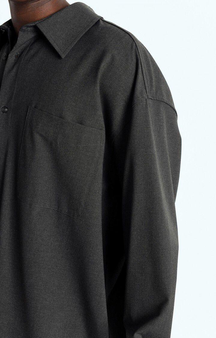 American Vintage Chemise Homme Kabird - ANTHRACITE CHINE 62 Manches Longues Gris - E25