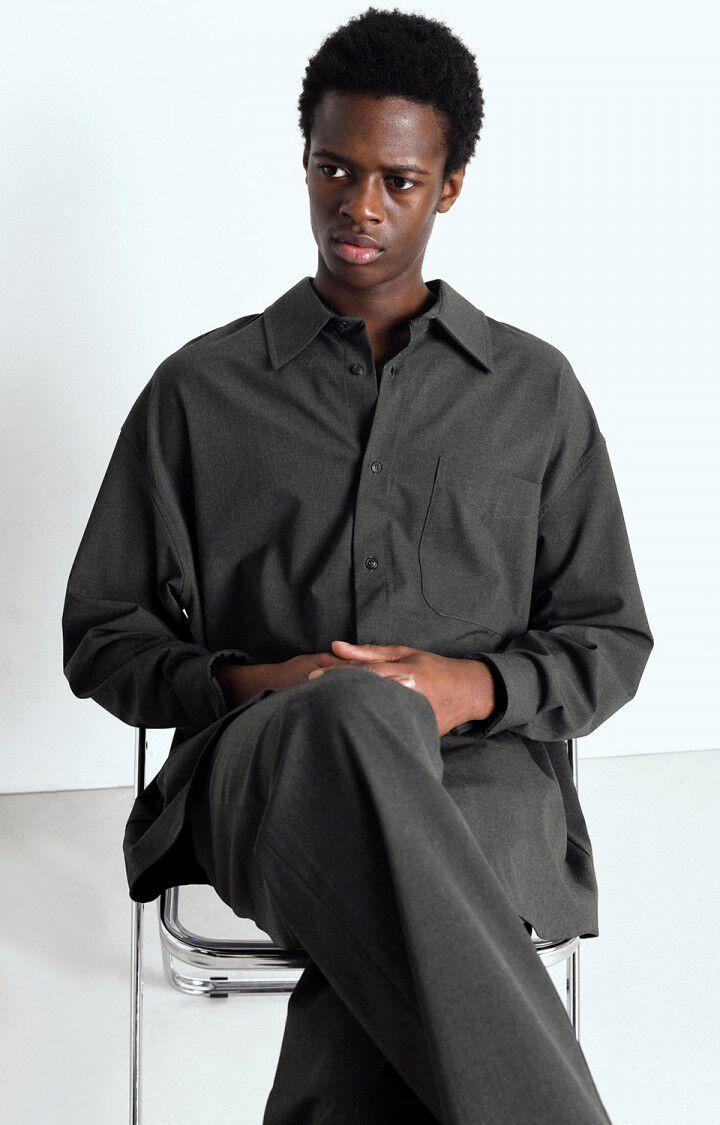 american vintage Chemise homme Kabird - ANTHRACITE CHINE 62 Manches longues Gris - E25