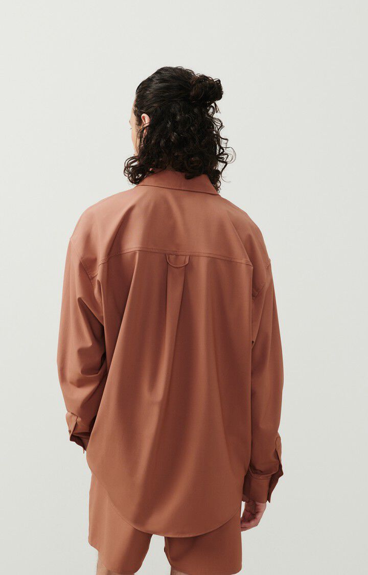 American Vintage Chemise Homme Kabird - CREME DE MARRON 62 Manches Longues Marron - E24