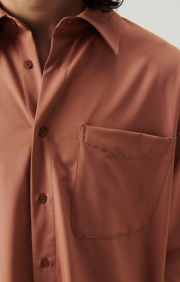 American Vintage Chemise Homme Kabird - CREME DE MARRON 62 Manches Longues Marron - E24