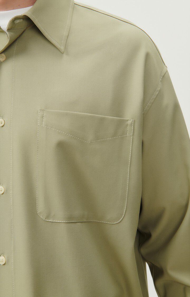 American Vintage Chemise Homme Kabird - LEVAIN 62 Manches Longues Beige - E24