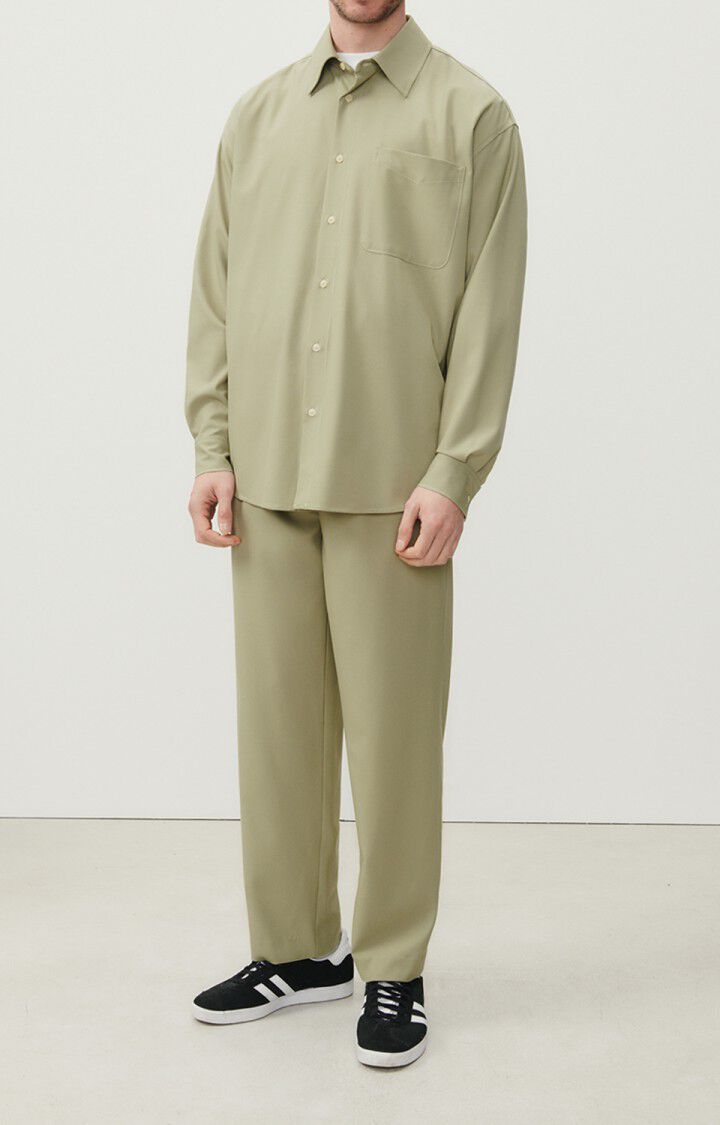 American Vintage Chemise Homme Kabird - LEVAIN 62 Manches Longues Beige - E24