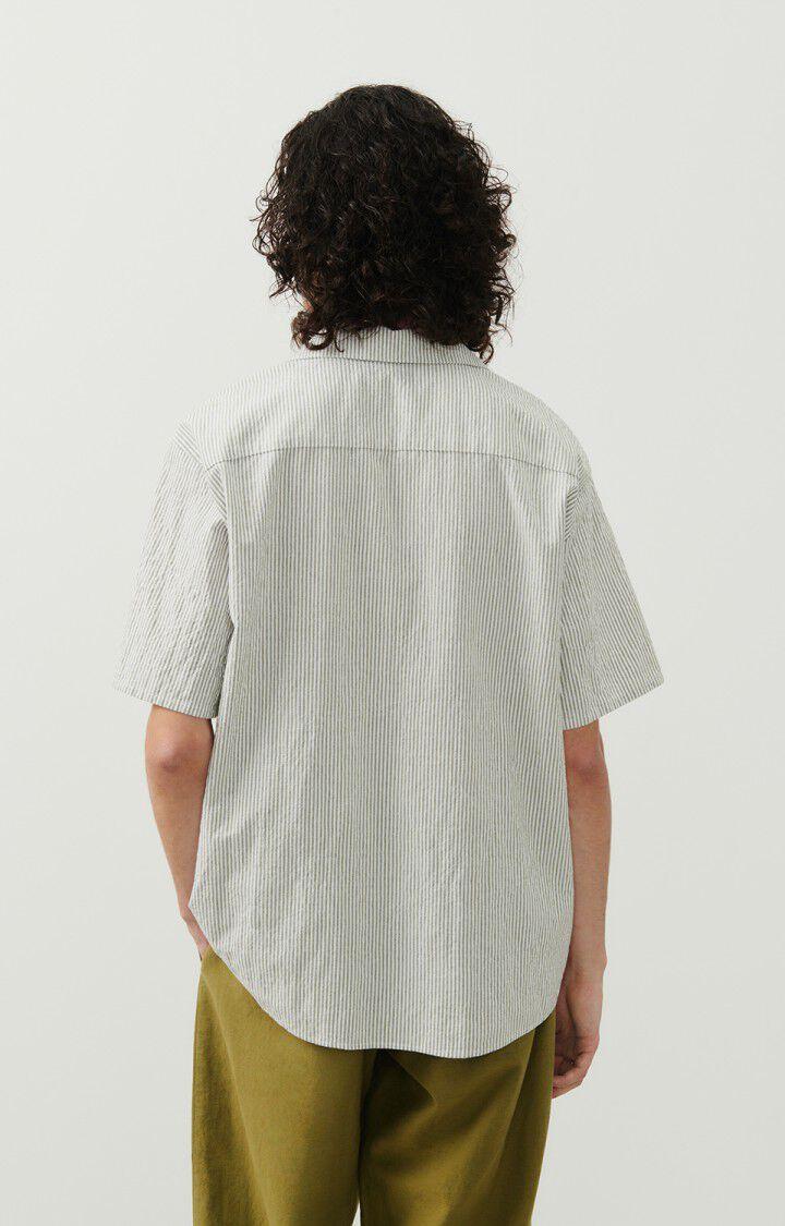 American Vintage Chemise Homme Keostreet - RAYURES KAKI ET BLANCHES 26 Manches Courtes Vert - E24