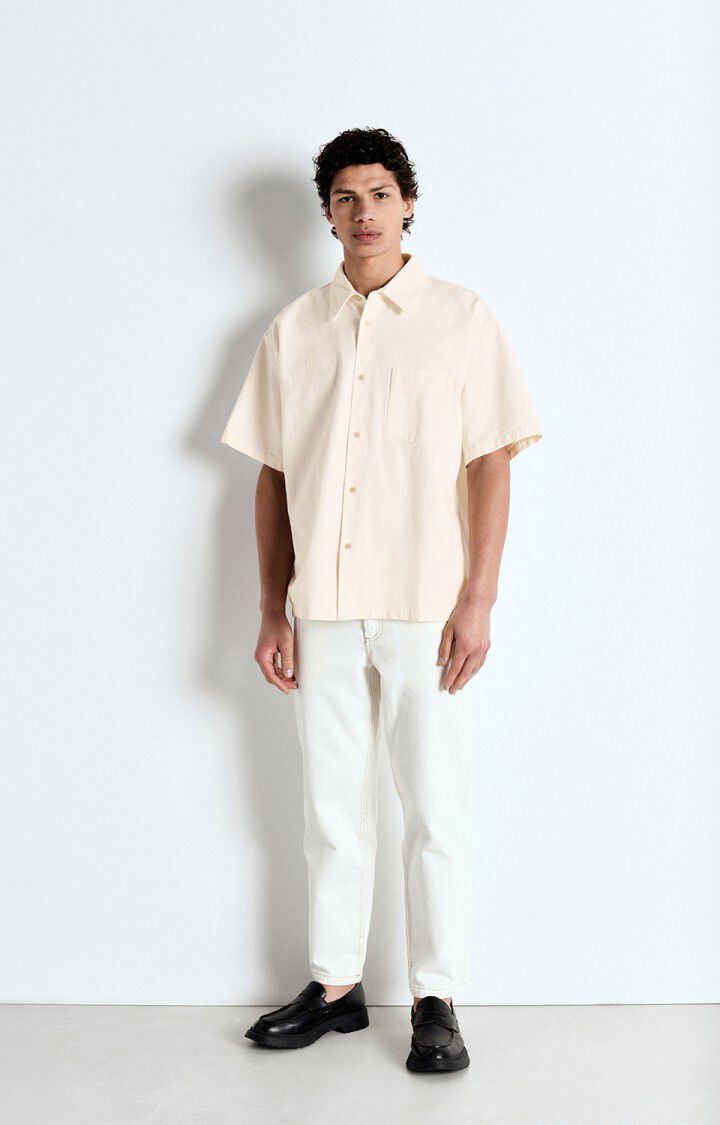 American Vintage Chemise Homme Koybay - BLANC CASSE 25 Manches Courtes Blanc - E25