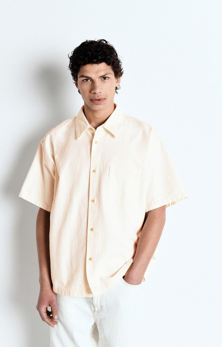 american vintage Chemise homme Koybay - BLANC CASSE 25 Manches courtes Blanc - E25