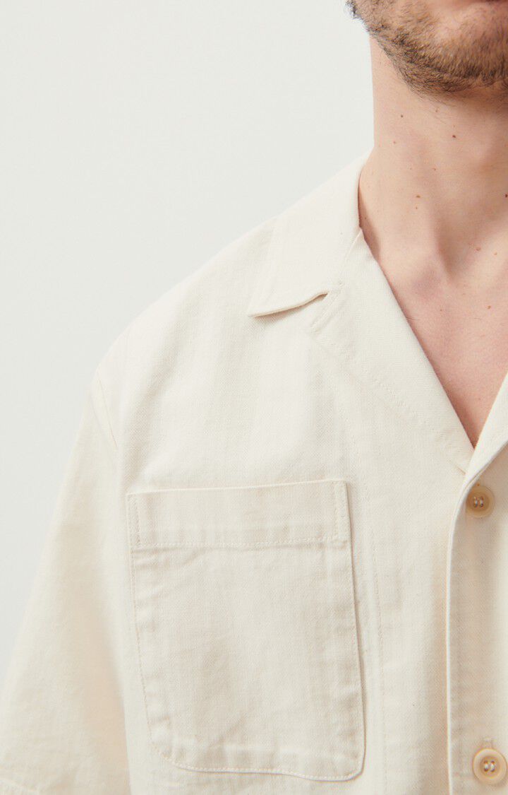 American Vintage Chemise Homme Koybay - ECRU 25 Manches Courtes Beige - E23