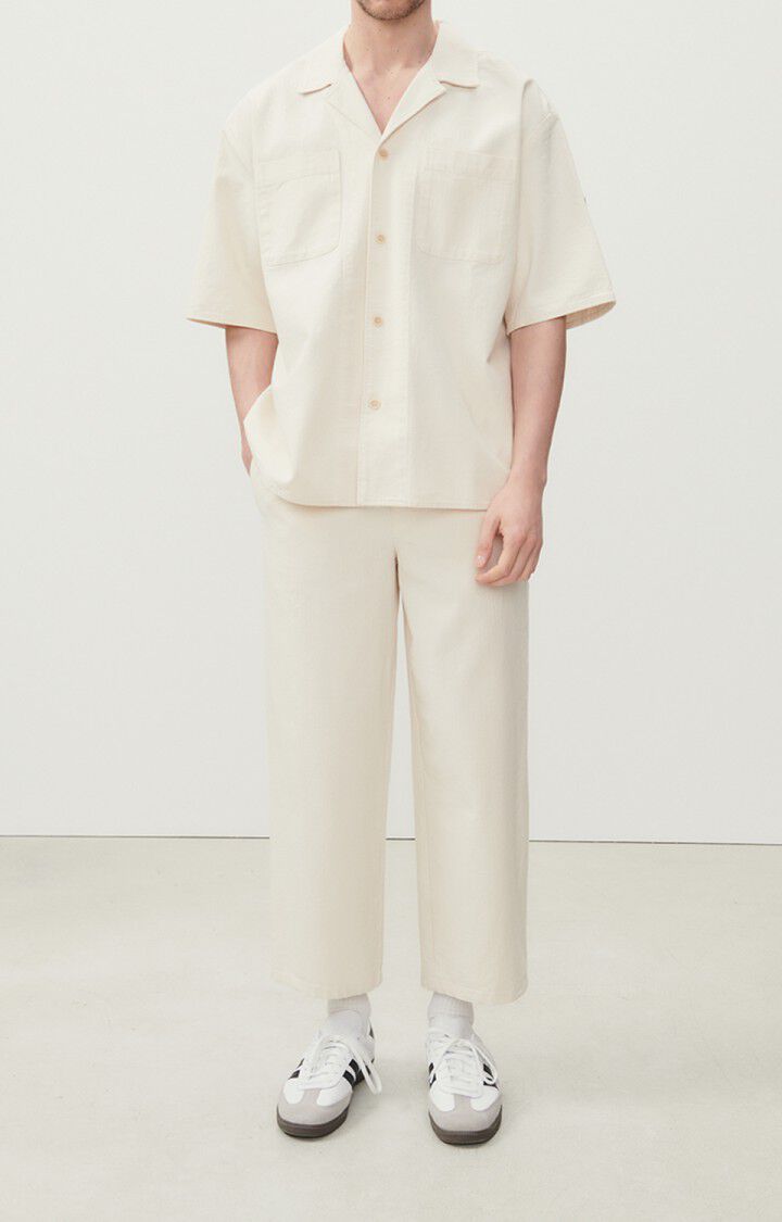 American Vintage Chemise Homme Koybay - ECRU 25 Manches Courtes Beige - E23