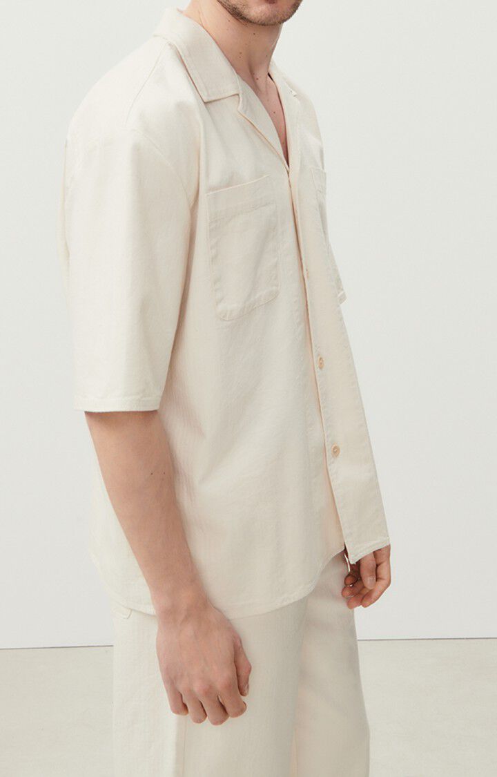 american vintage Chemise homme Koybay - ECRU 25 Manches courtes Beige - E23