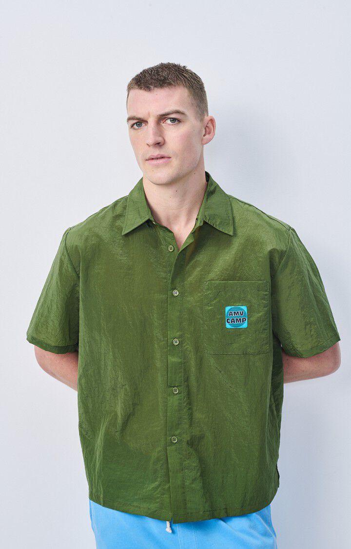 american vintage Chemise homme Ovostreet - MARAIS Manches courtes Vert - E22