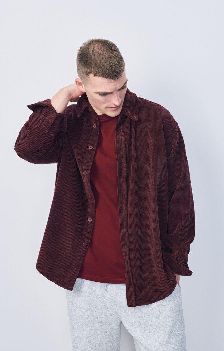 american vintage Chemise homme Padow - ACAJOU VINTAGE 60 Manches longues Rouge - H24