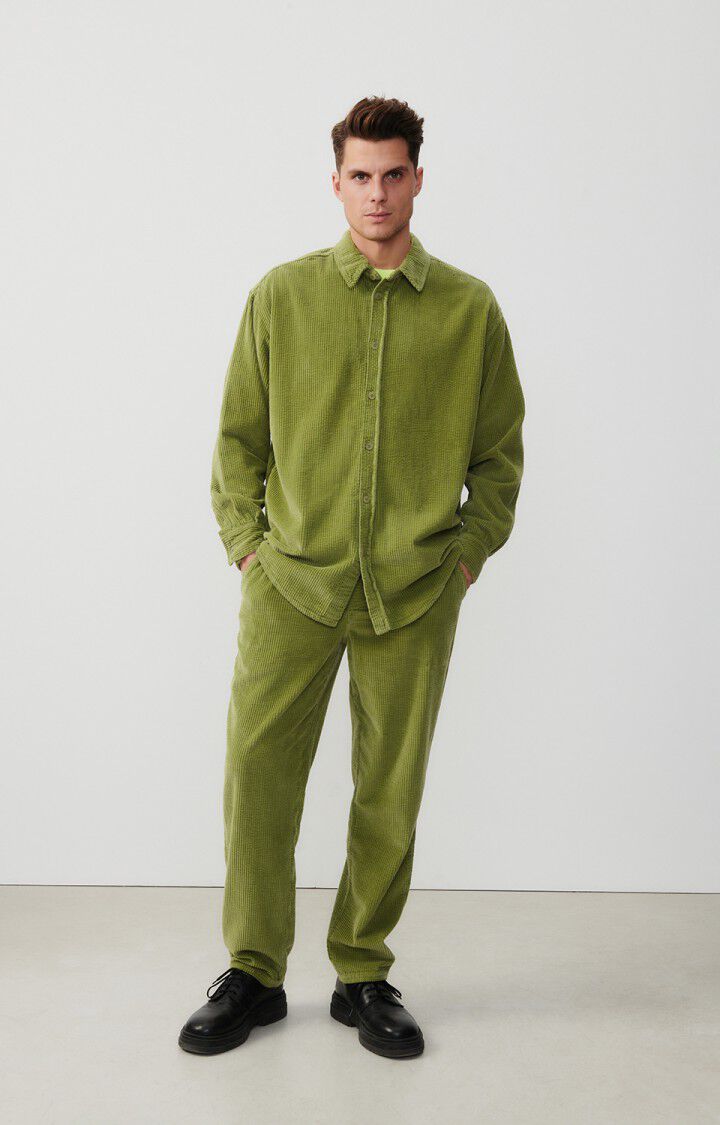 American Vintage Chemise Homme Padow - CAMELEON VINTAGE 60 Manches Longues Vert - E24