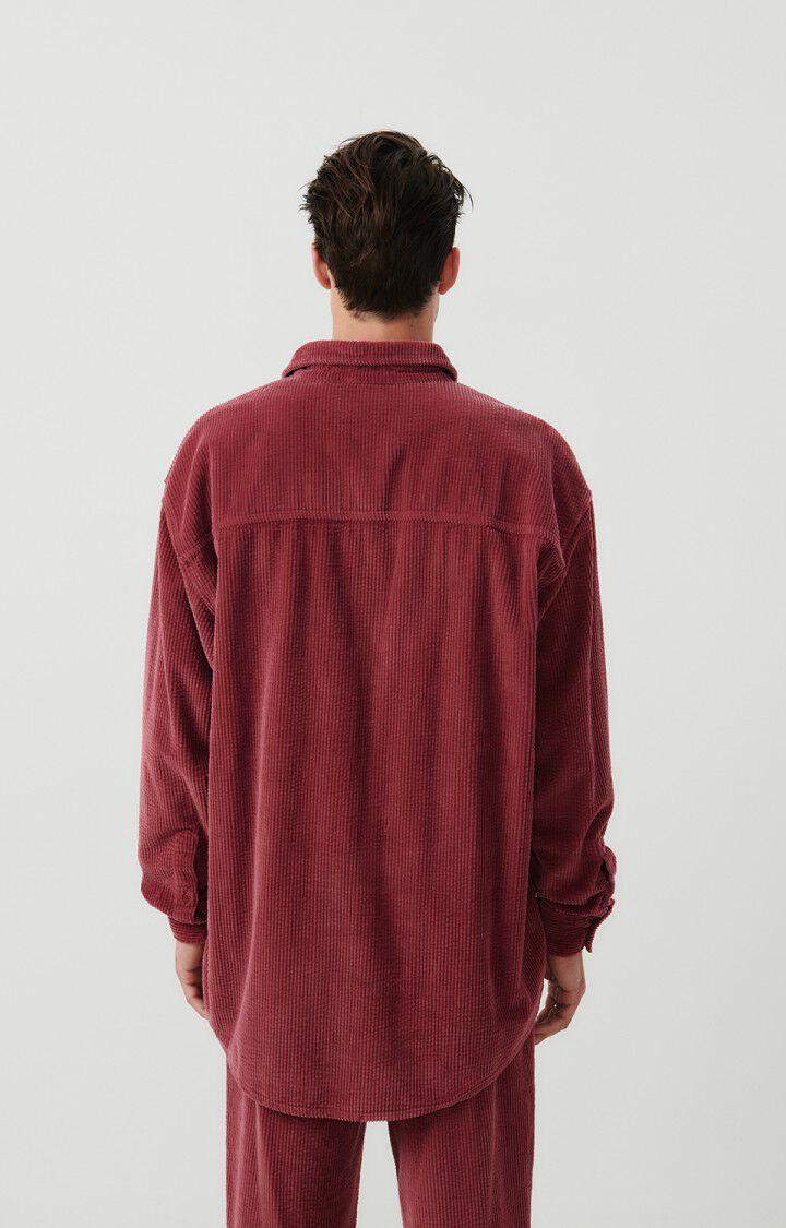 American Vintage Chemise Homme Padow - CANNEBERGE VINTAGE 60 Manches Longues Rouge - H23