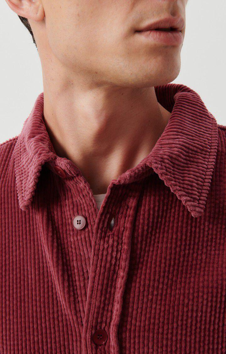 American Vintage Chemise Homme Padow - CANNEBERGE VINTAGE 60 Manches Longues Rouge - H23