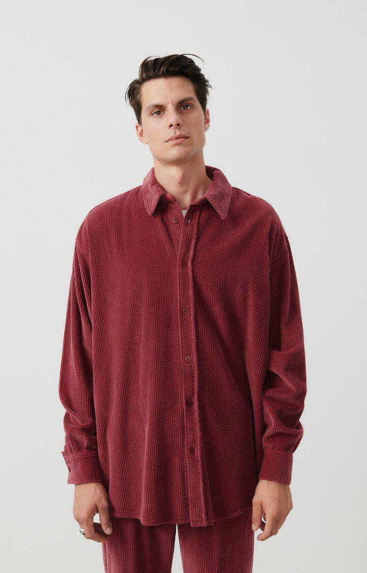 american vintage Chemise homme Padow - CANNEBERGE VINTAGE 60 Manches longues Rouge - H23