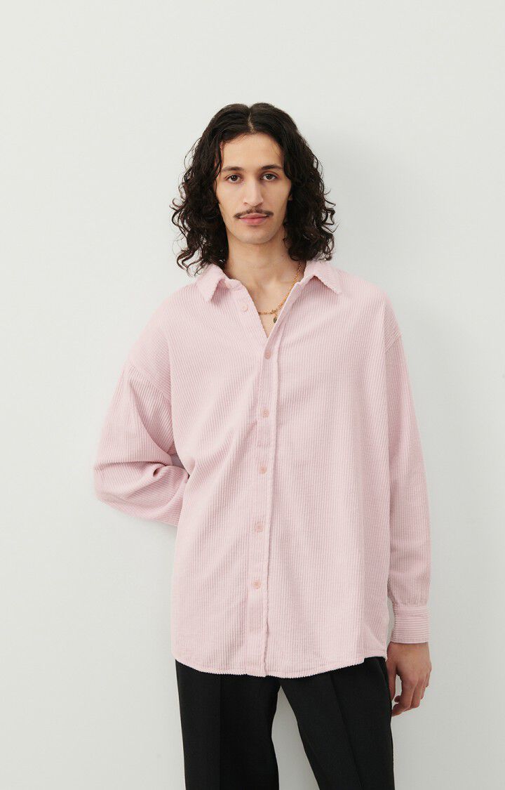 american vintage Chemise homme Padow - DRAGEE VINTAGE 60 Manches longues Rose - H23