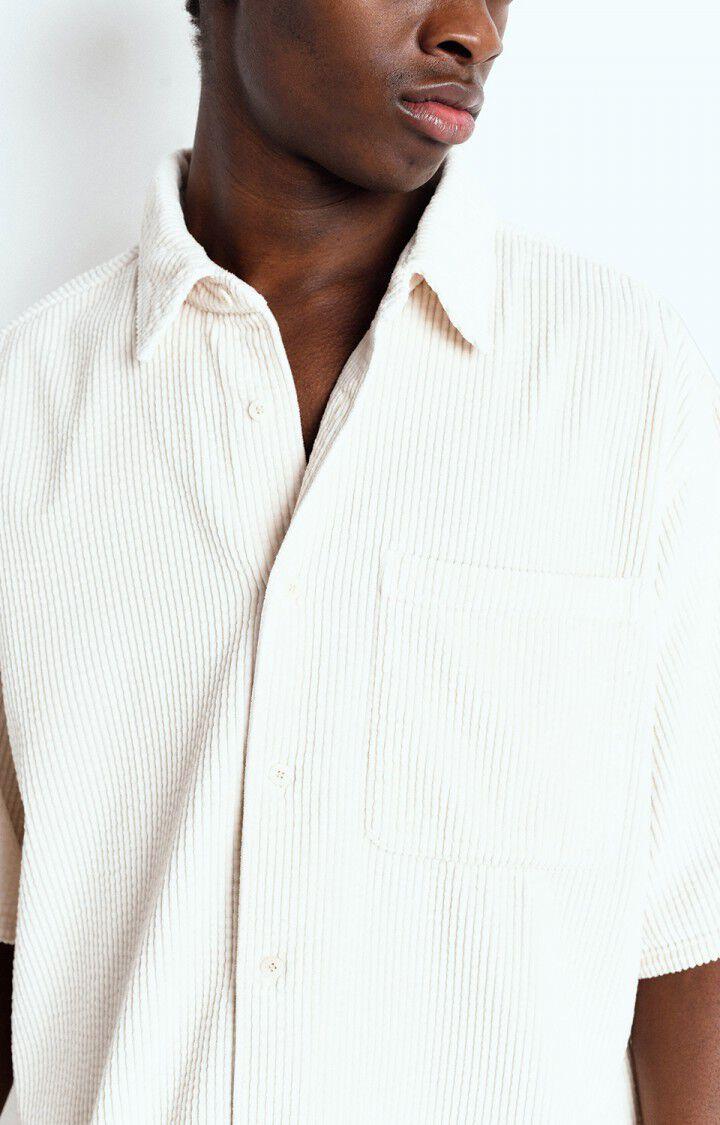 American Vintage Chemise Homme Padow - ECRU VINTAGE 29 Manches Courtes Beige - E25