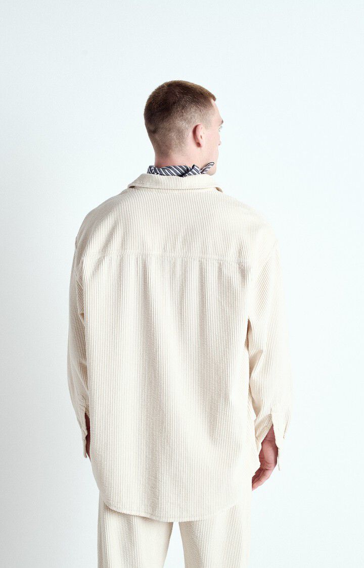 American Vintage Chemise Homme Padow - ECRU VINTAGE 60 Manches Longues Beige - E25