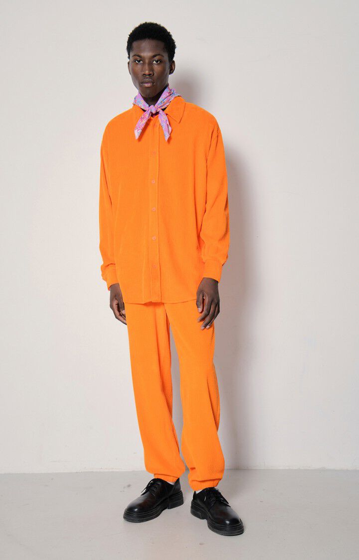 American Vintage Chemise Homme Padow - JUS D ORANGE 60 Manches Longues Orange - E23