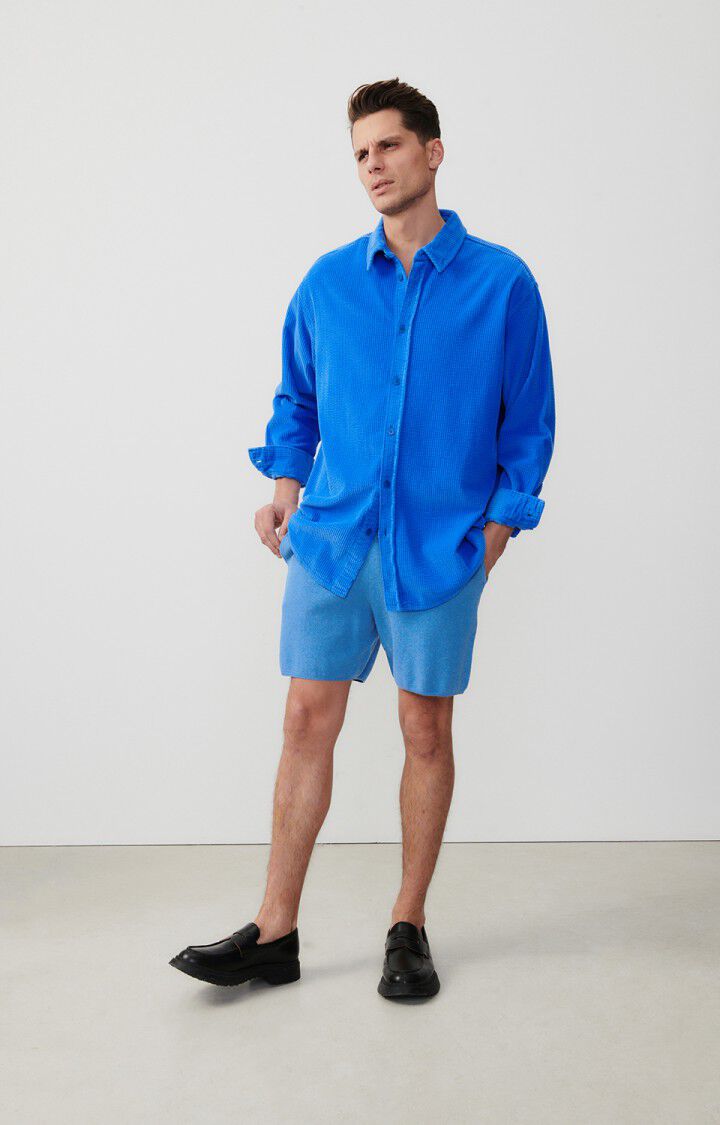 American Vintage Chemise Homme Padow - RIVAGE VINTAGE 60 Manches Longues Bleu - E24