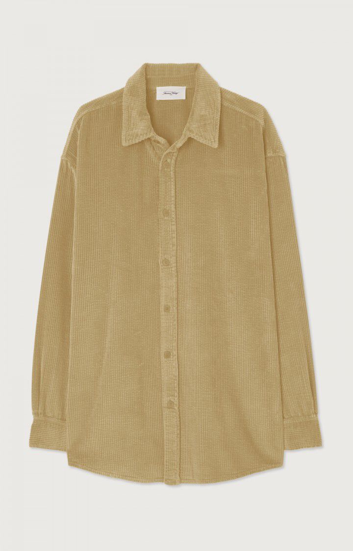american vintage Chemise homme Padow - TABAC VINTAGE 60 Manches longues Beige - H23B