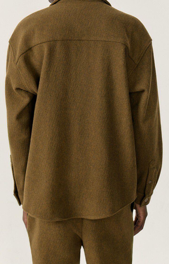 American Vintage Chemise Homme Pylow - BOUTEILLE CHINE Manches Longues Marron - H22B