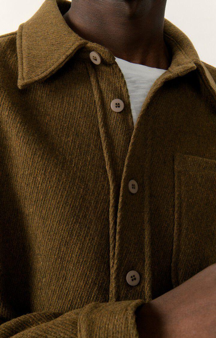 American Vintage Chemise Homme Pylow - BOUTEILLE CHINE Manches Longues Marron - H22B