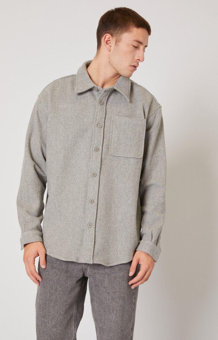 american vintage Chemise homme Pylow - GRIS CHINE Manches longues Gris - E22