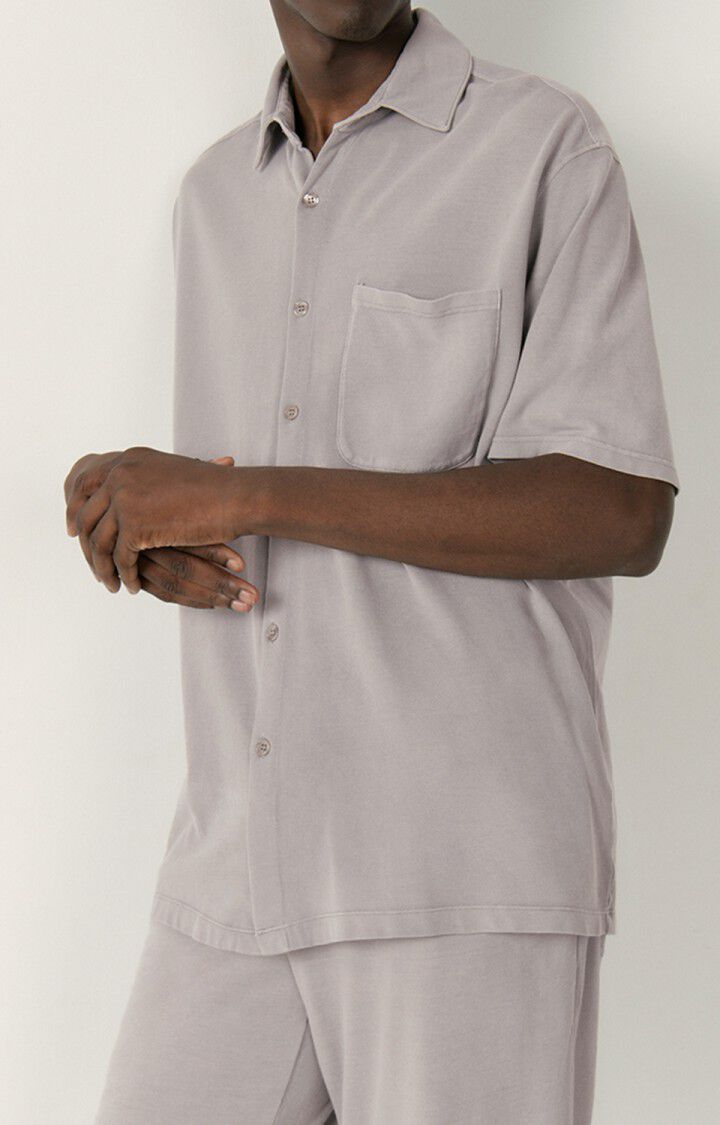 american vintage Chemise homme Pyrastate - ARGENT VINTAGE 25 Manches courtes Gris - E23