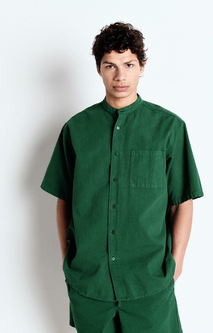 american vintage Chemise homme Rygybay - FORET 29 Manches courtes Vert - E25